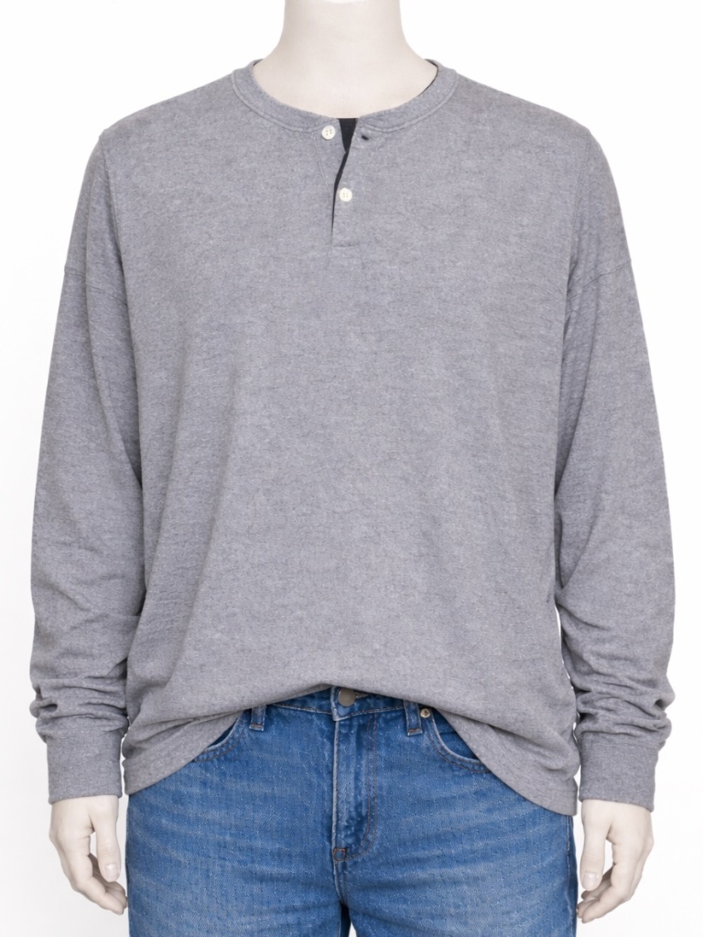 Polo Ralph Lauren Gray Henley Men's XXL Shirt Long Sleeve Cotton Casual 2 Button